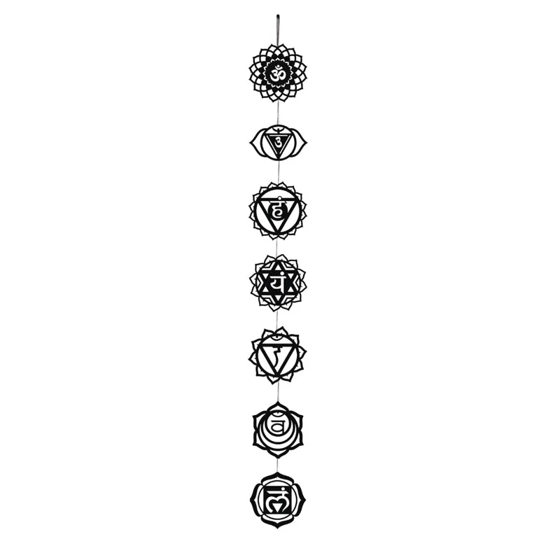 Bodhisatva and Seven Chakras Iron Wall Accent - Set Of Two media 4