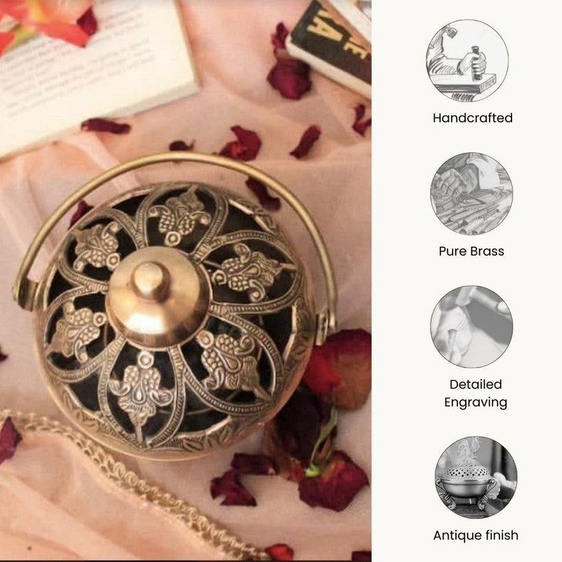 Mridanka Brass Incense Holder media 3