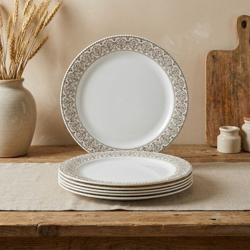 Manila Gold Melamine Dinner Plates - Set of Six