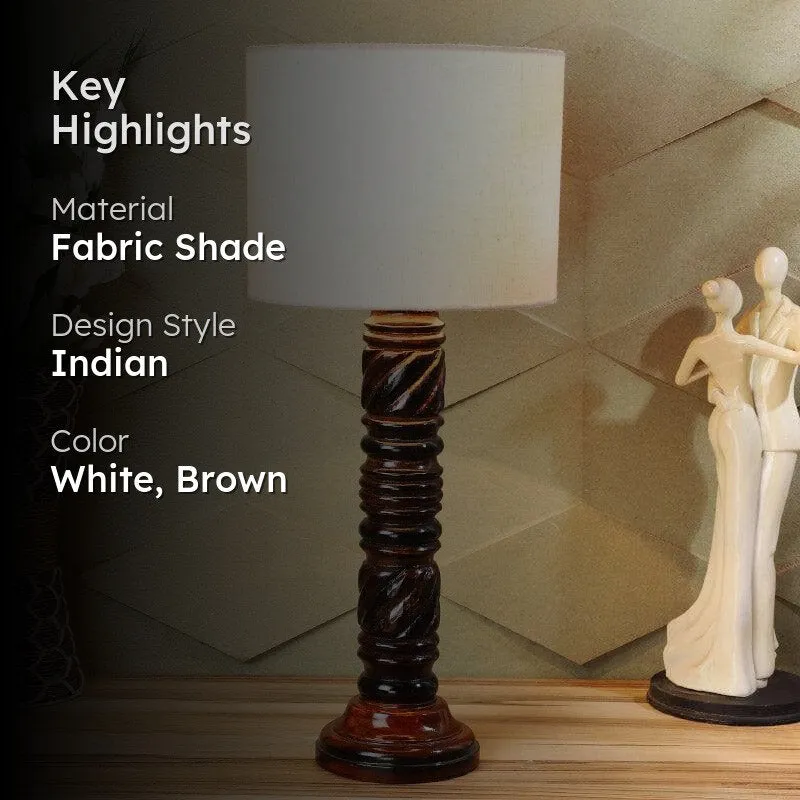 Sorar Wynn Fabric Table Lamp - White,Brown media 2