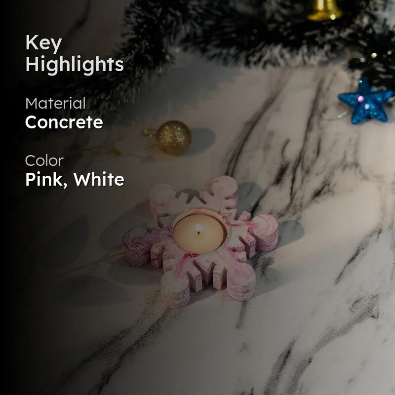 Frosty Tealight Candle Holder - Pink,White media 2