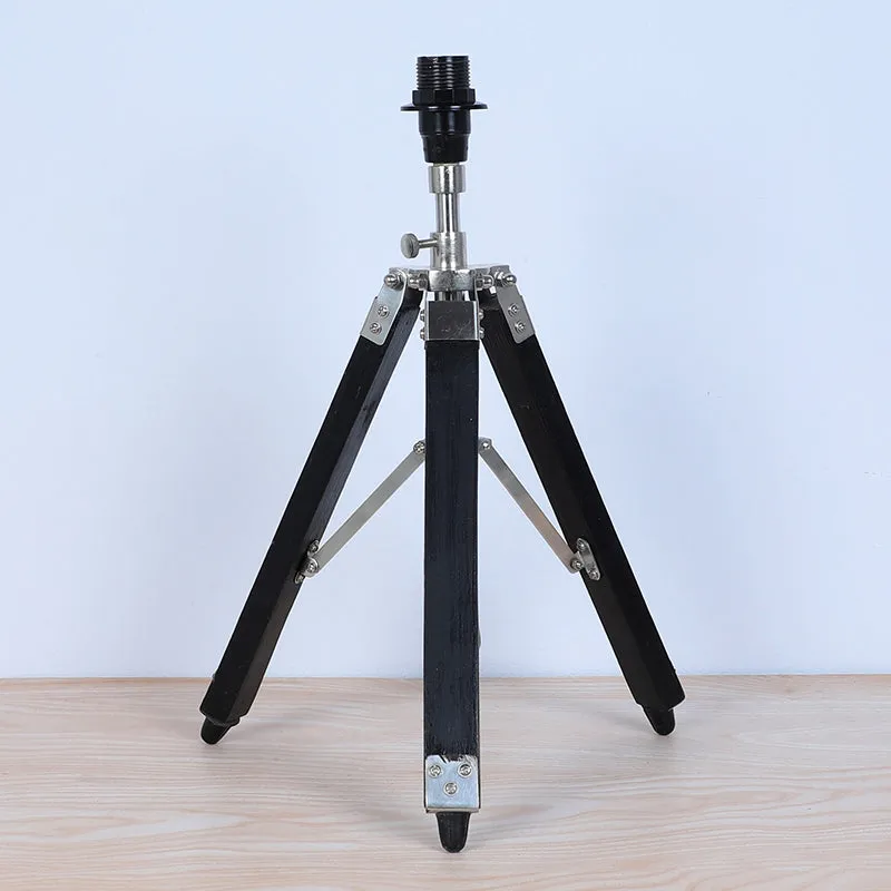 Tatami Fold Printed Tripod Mango Wood Table Lamp - White,Black media 5