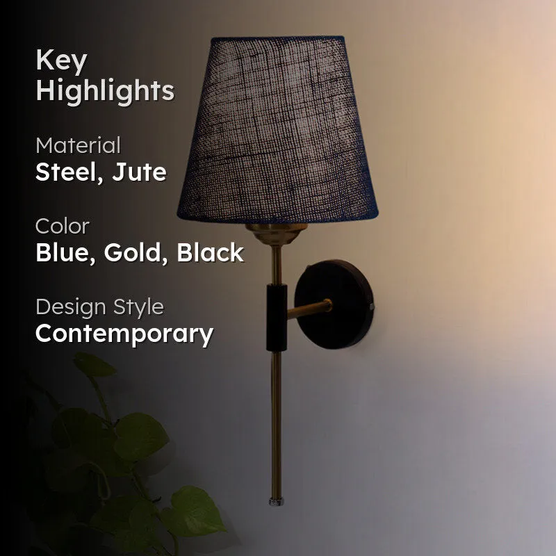 Beryll Jute Wall Lamp - Blue media 2