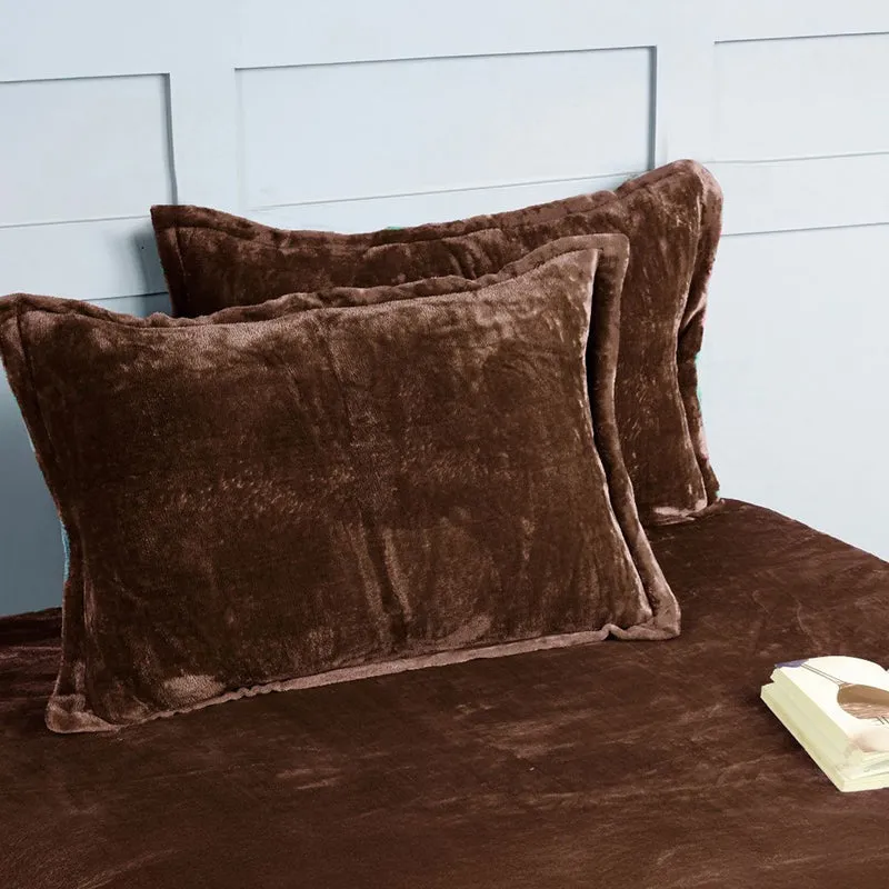Casselle Velvet Velvet Bedsheet (Brown) - 300 GSM media 6