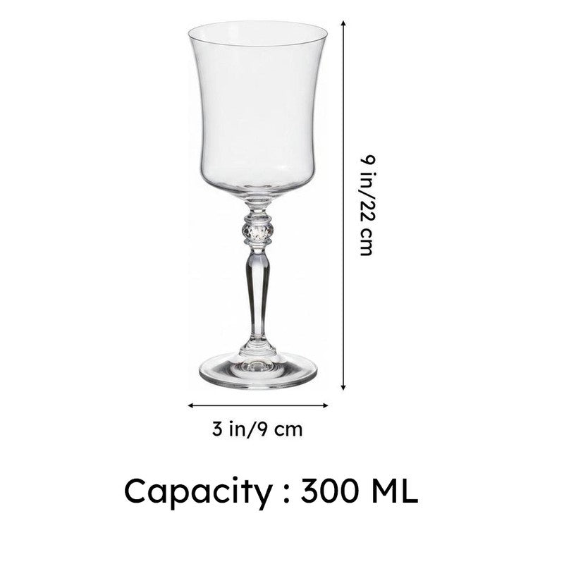 Old-school Bohemia Crystal Red Wine Glasses (300 ml) - Set of Six image 8