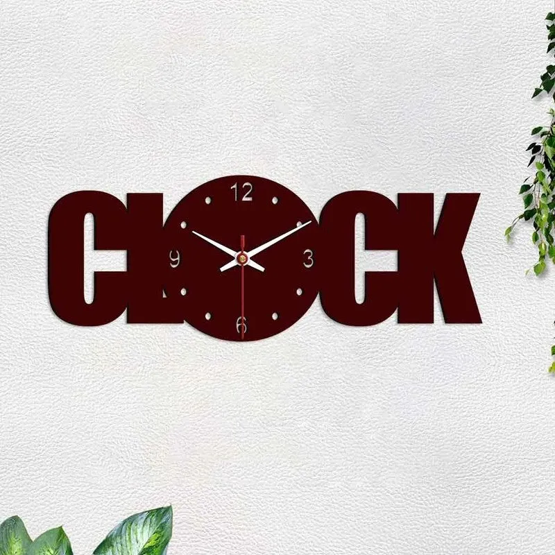 Script Dial Wooden Wall Clock media 5