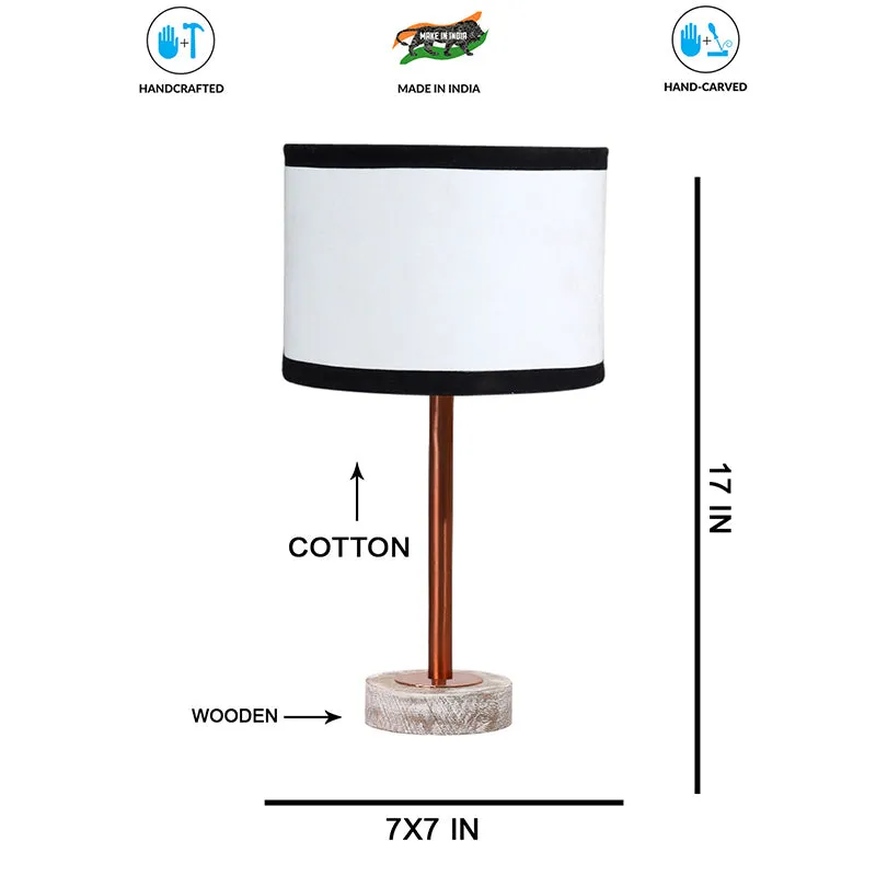 Cotin I Stripe Rodin Wooden Table Lamp - White,Copper media 7