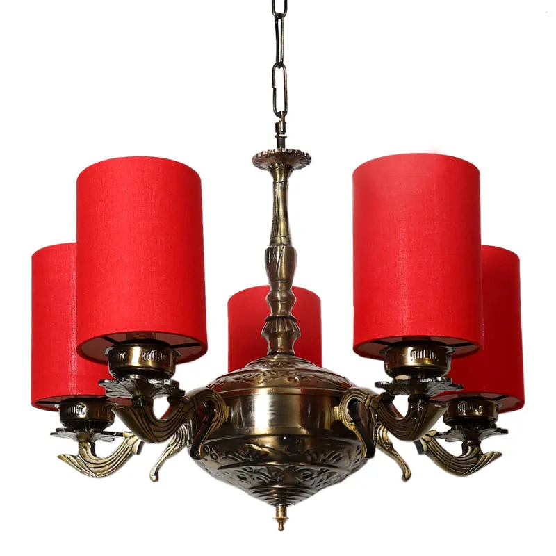 Sandiera Cylindrical Golden Antique Ceiling Lamp media 4