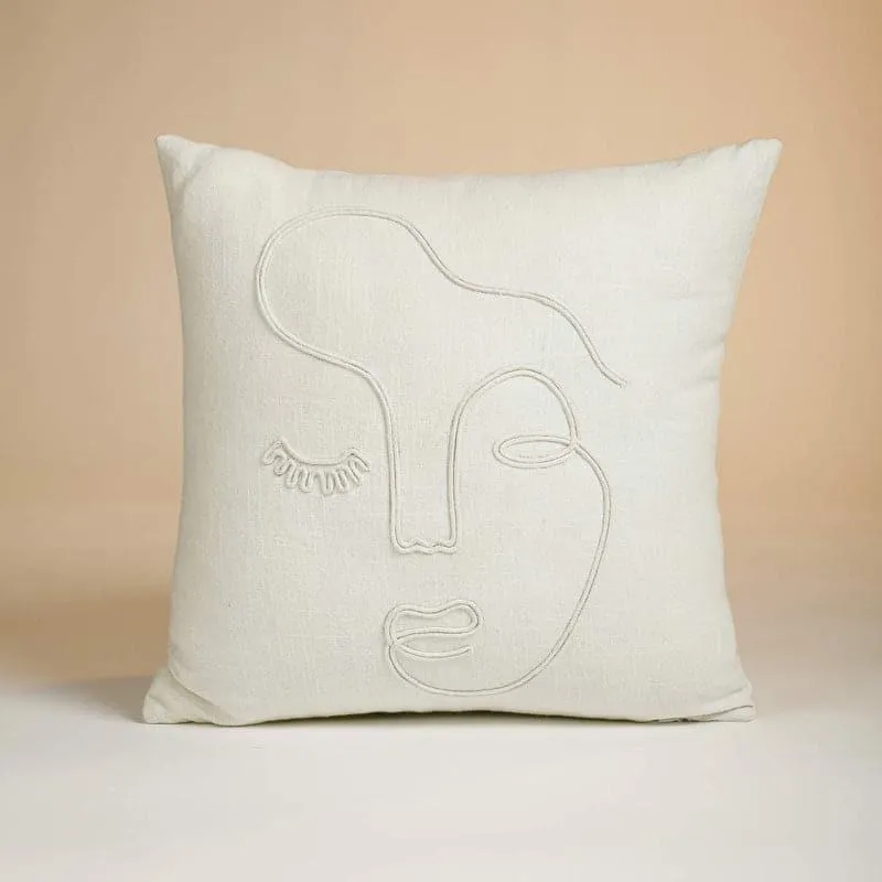 Femi Doodle Embroidered Cushion Cover media 1