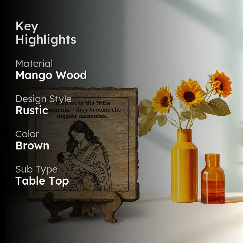 Little Moments, Big Memories Wood Showpiece - Square media 2