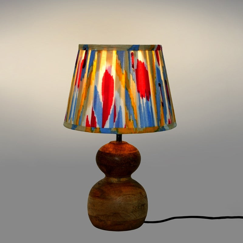Solstice Ember Wooden Base Cotton Table Lamp - Multicolor media 4
