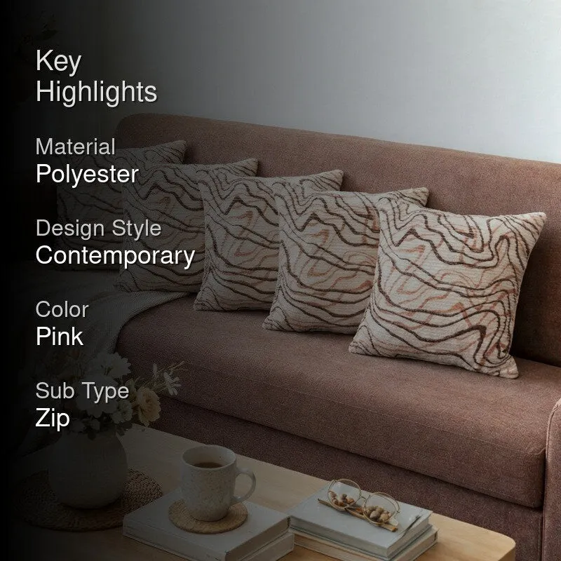 LiquidFlow Cushion Cover (Coral) - Set Of Five media 2