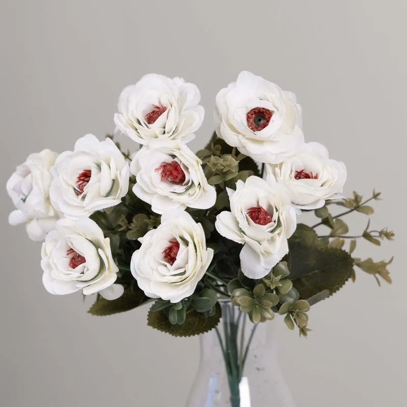 Realistic Artificial Rose Bunch - White media 5