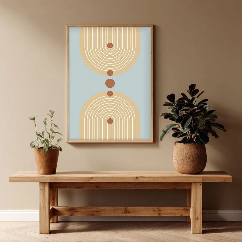 Balanced Sky Canvas Wall Painting With Brown Frame media 1