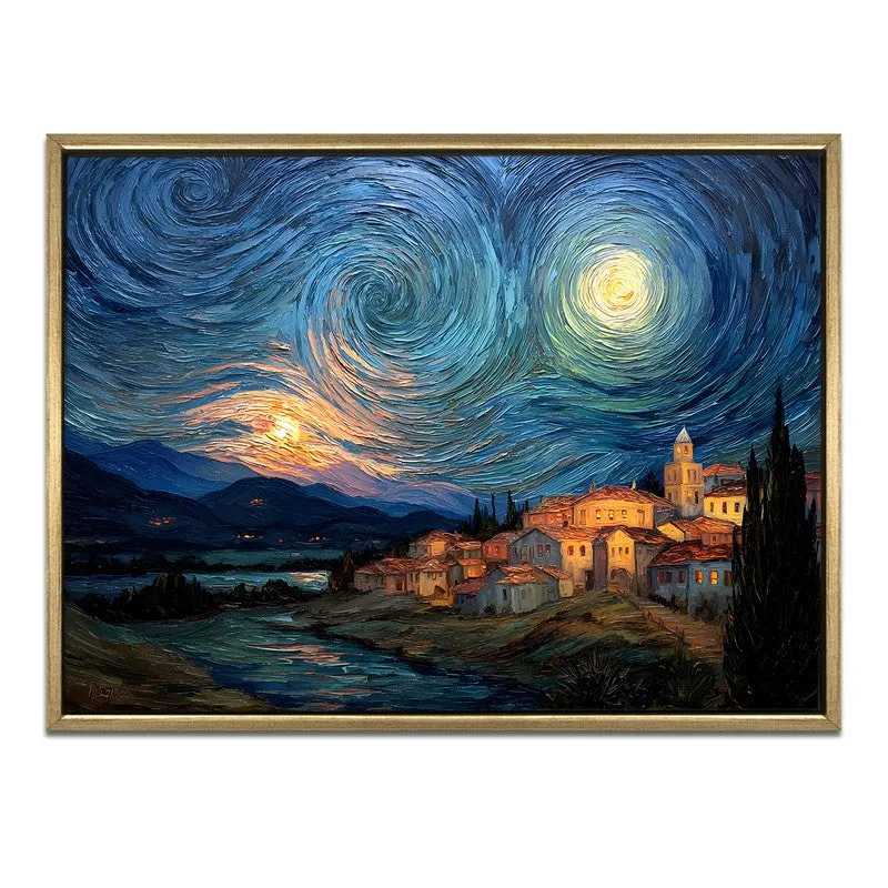 Nightscape Canvas Wall Painting With Frame media 3