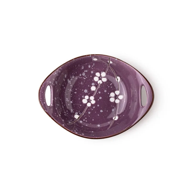 SavorBite Porcelain Snack Bowl (Purple/320 mL Each) - Set of Three - 5