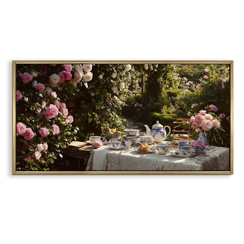 Bloomed Table Canvas Wall Painting With Frame media 3