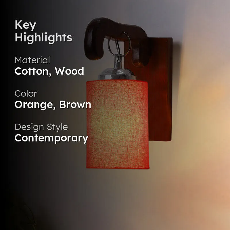 Klarion Wooden Wall Lamp - Orange media 2