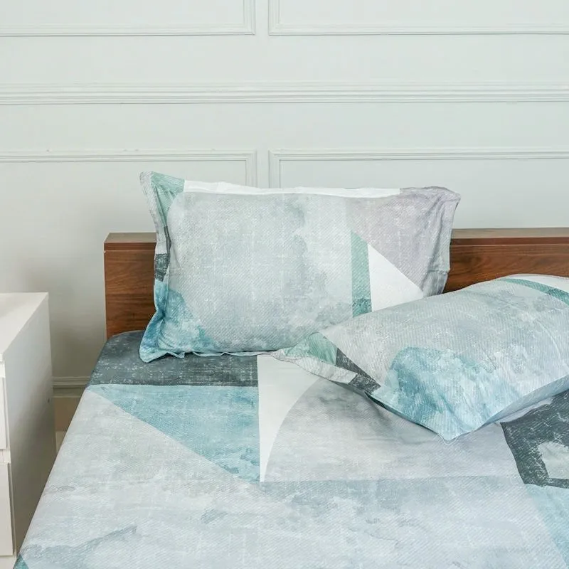 Parigul Abstract Cotton Bedsheet (Blue) - 200 TC media 4