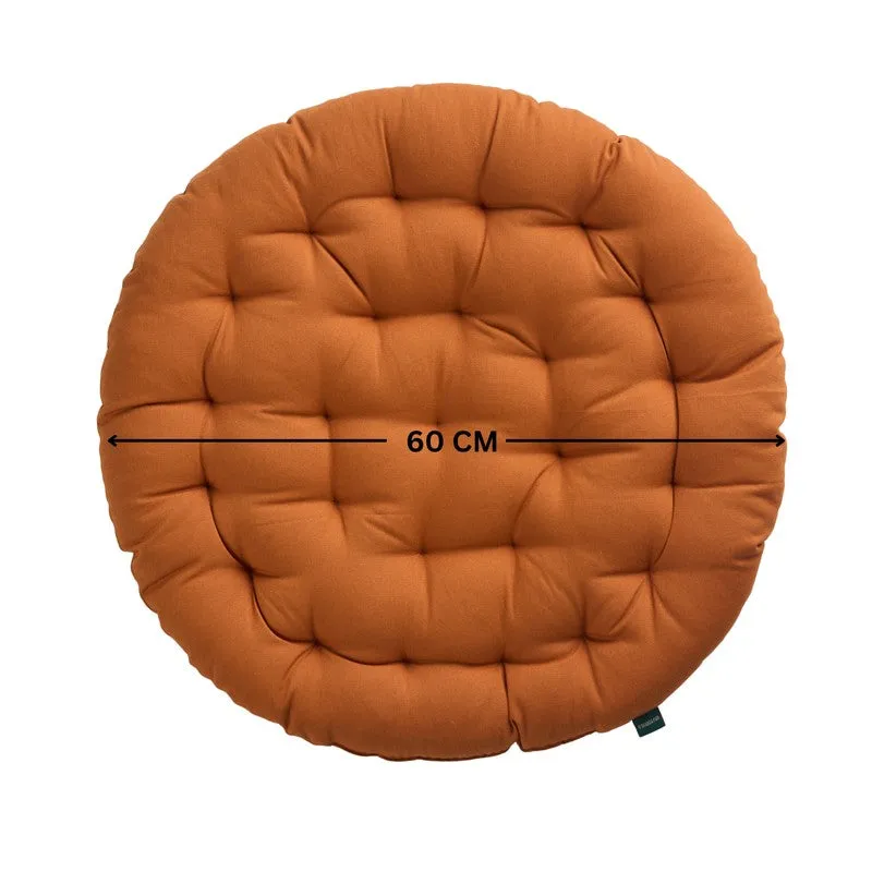 Fluffpod Solid Cotton Floor Cushion (Brown) - Set Of Three media 10