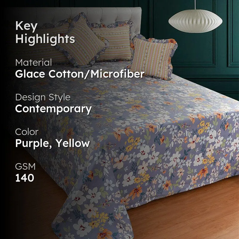 Bloomeria Frilled Floral Bedding Set - Five Piece Set media 2