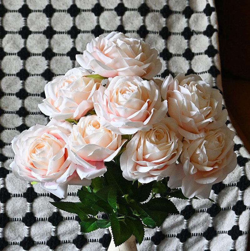 Faux Everlasting Artificial Rose Flower Bunch - White media 3