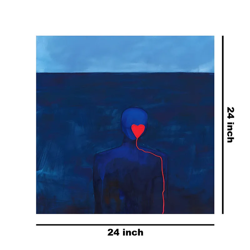 Red Heart In Blue Ocean Wall Painting media 8