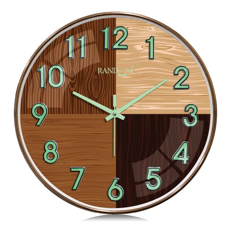 Oaklyn Round Modern Plastic Wall Clock - Brown media 3