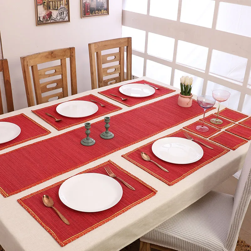 Eco Sip Bamboo Kitchen Linen Set (Red) - Thirteen Piece Set media 1