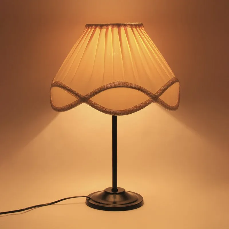 Flamiraen Cotton Table Lamp With Iron Base - Ivory media 3