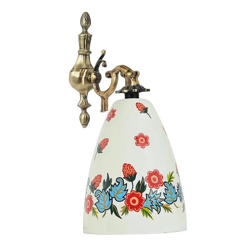 Antique Blossom Hand Painted Wall Lamp media 6