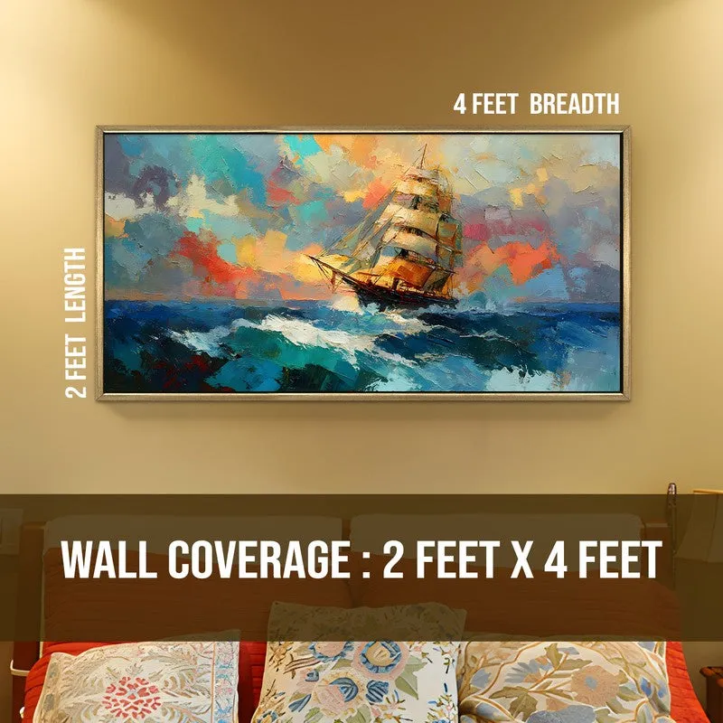 Open Sea Canvas Wall Painting With Frame media 8