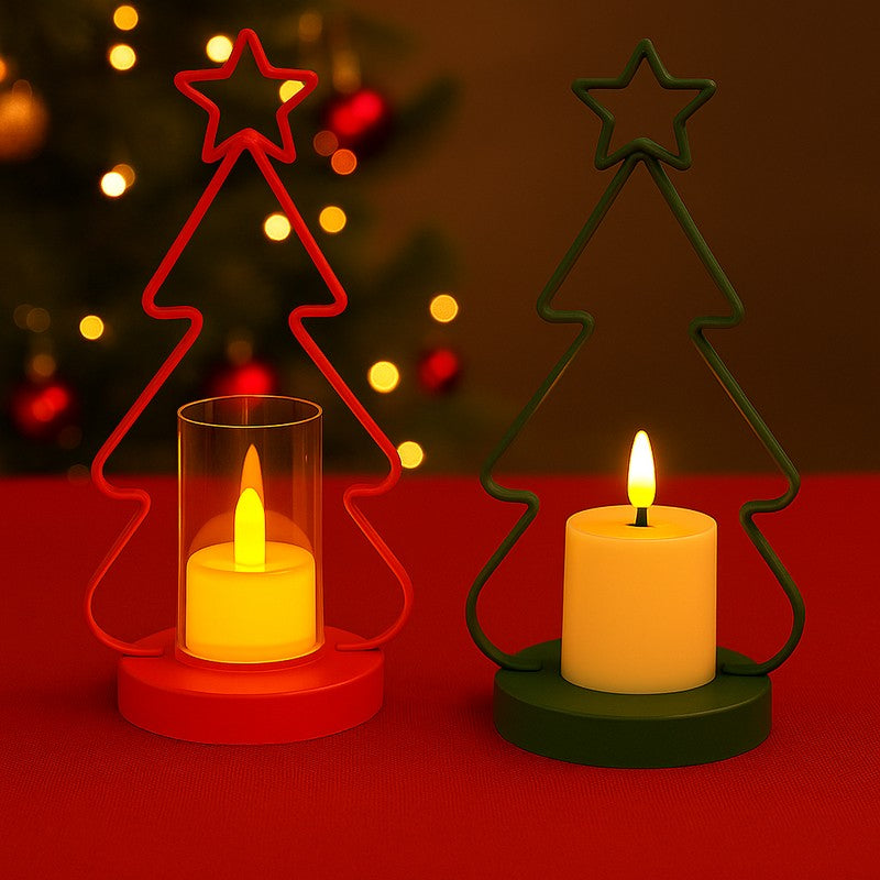 PineAura Festive Battery Candle - Set Of Two media 5