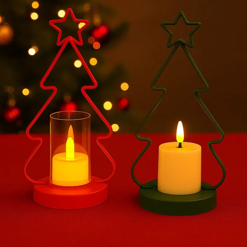 PineAura Festive Battery Candle - Set Of Two media 5