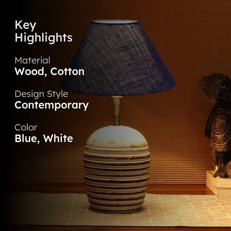 Lumexa Cotton & Wooden Table Lamp - Blue media 2