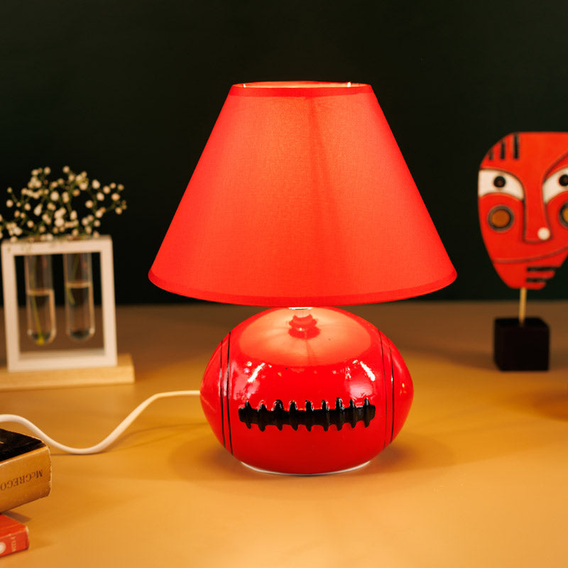 Rugby Craze Ceramic Table Lamp - Red,Black media 4