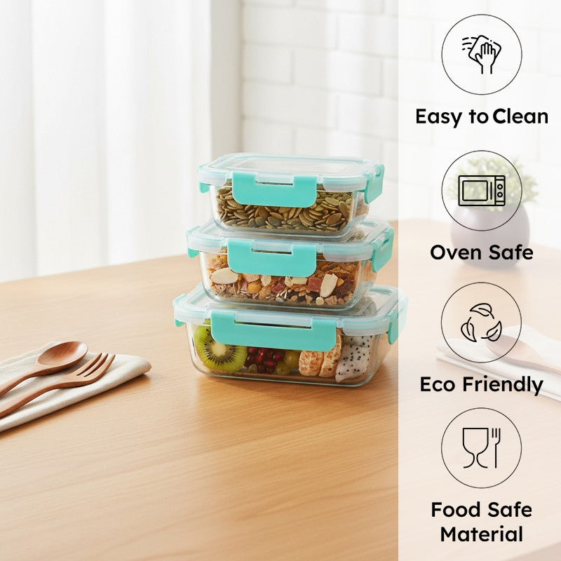 Niblet Leak Proof Glass Lunch Box - Set Of Three