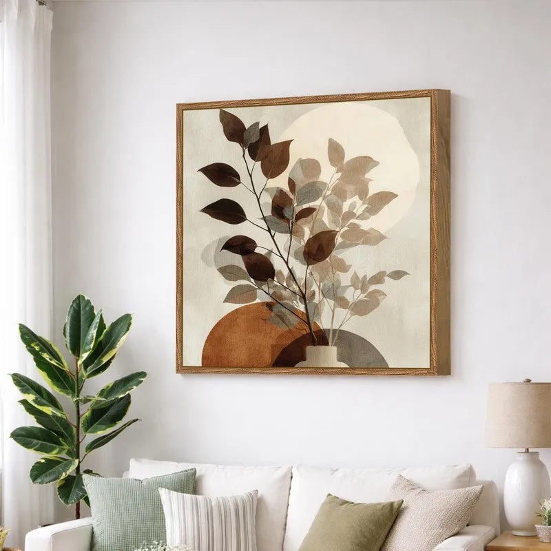 Leaf Reflection Canvas Wall Art With Frame media 3