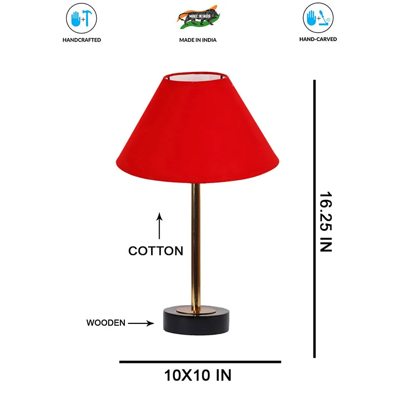 Cotin II Rodin Wooden Table Lamp - Red,Gold,Black media 7