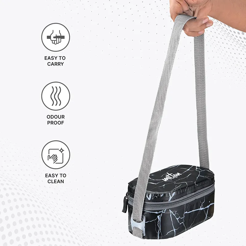 Milton Saveur Lunch Box With Insulated Bag (Black/280 mL/500 mL) - Three Piece Set media 4