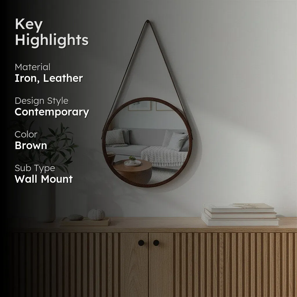 Maku Hanging Wall Mirror - Brown media 2