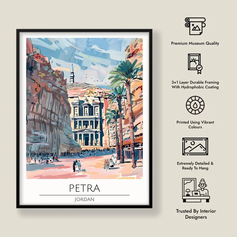 Vintage Petra Framed Canvas Wall Painting media 8