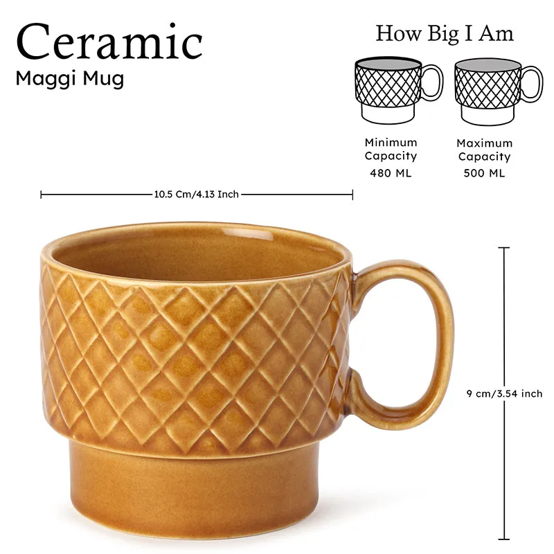Fjord Ceramic Coffee Mug (500 mL) - Mustard media 6
