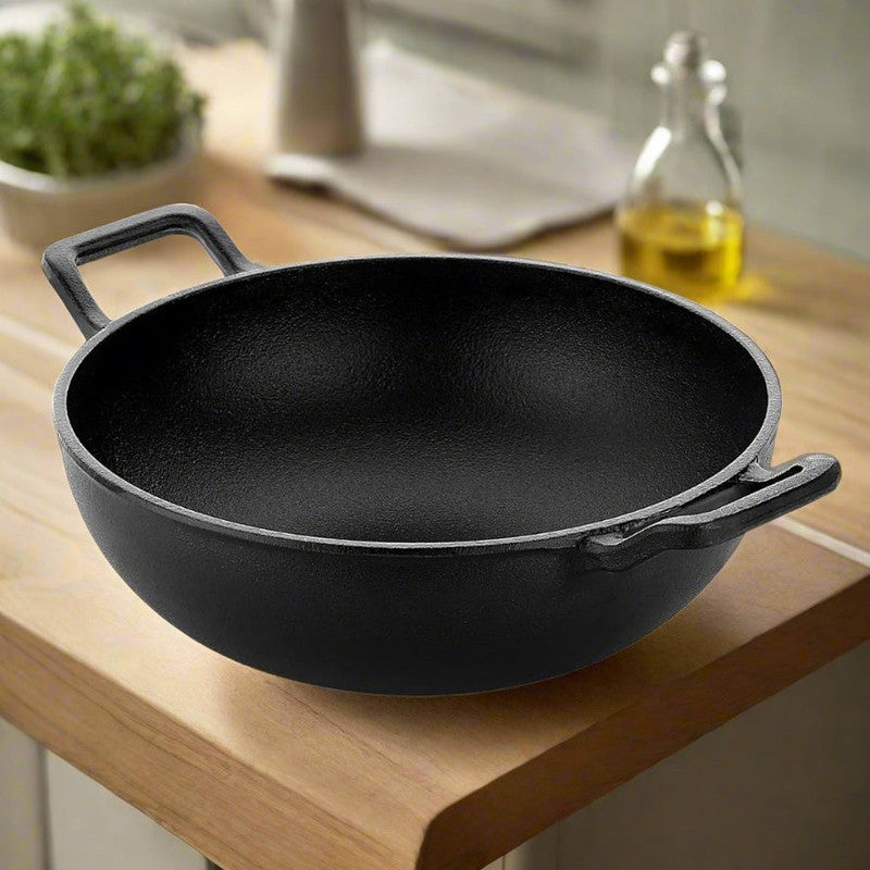 TadkaAura Everyday Cast Iron Kadhai - 2000 mL