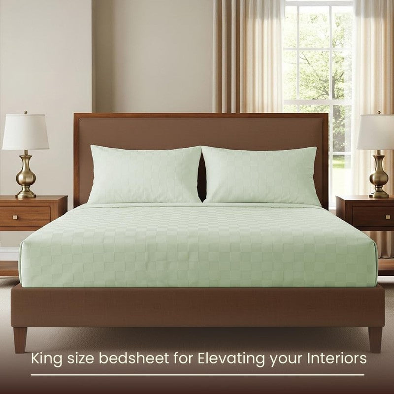 Urban Space Pastel Bliss Cotton Bedsheet (Mint) - 300 TC media 7