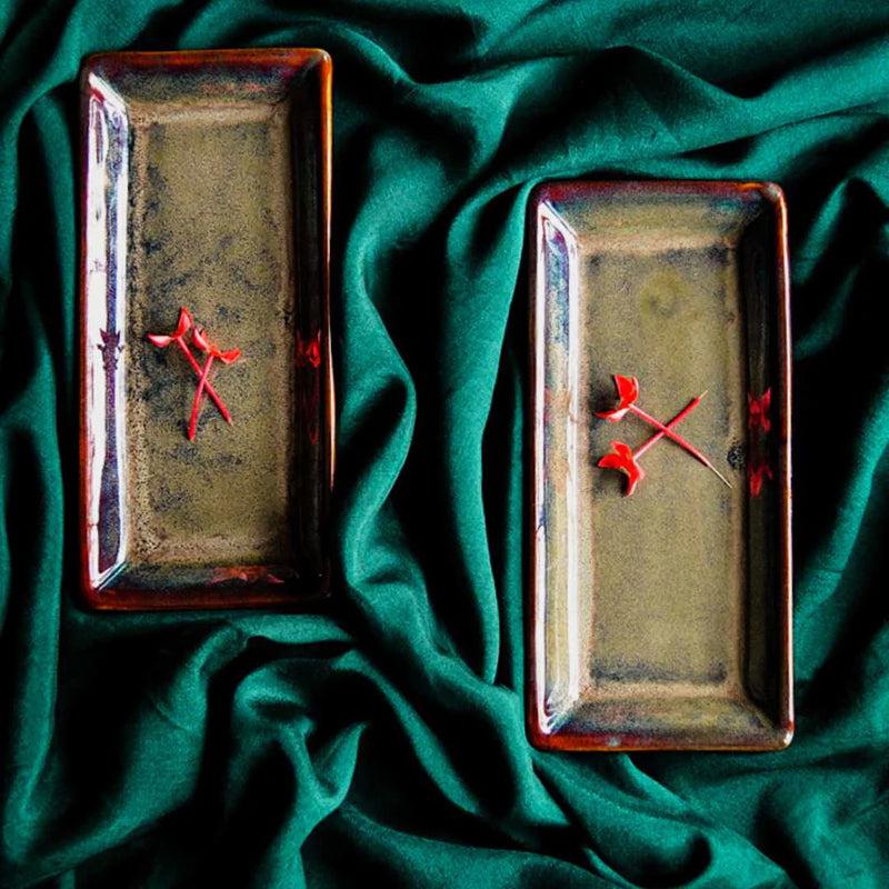 Elmina Recta Handmade Ceramic Platter - Set of Two media 3