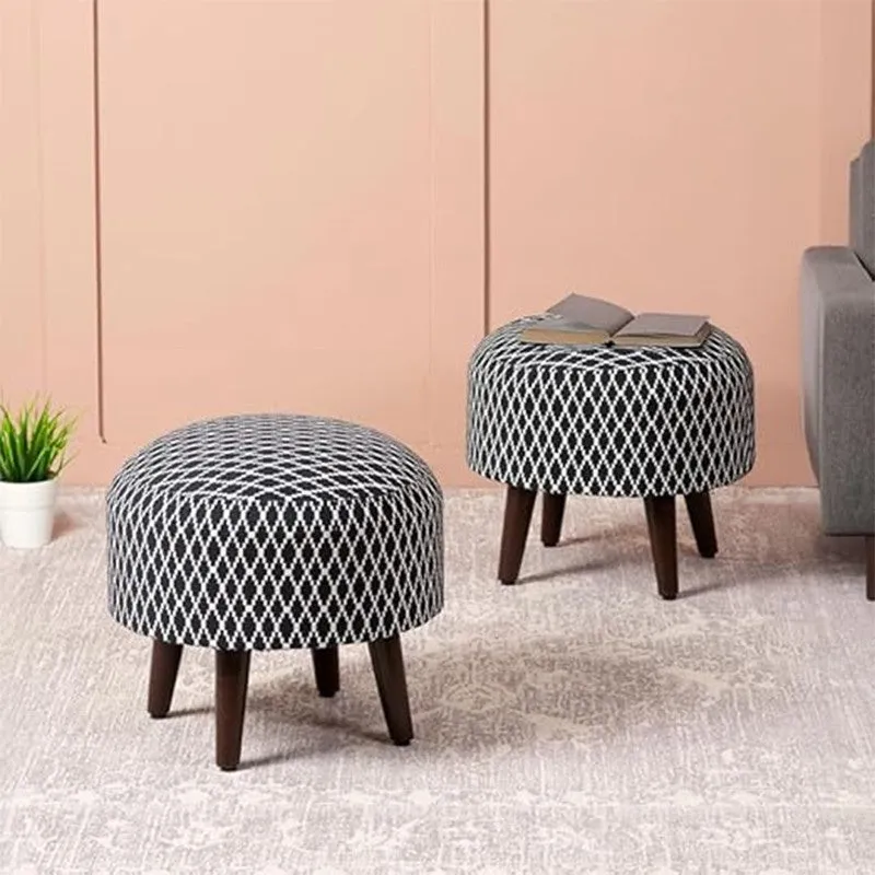Poshell Cotton Ottoman - Set Of Two media 1