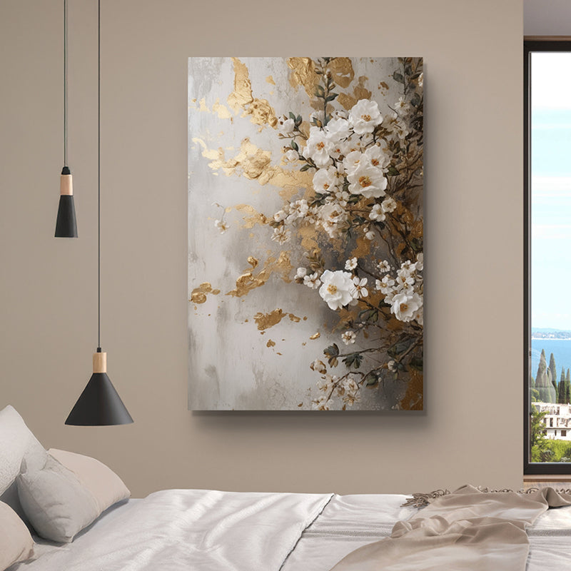 Aurum & Ivory Blooms Wall Painting