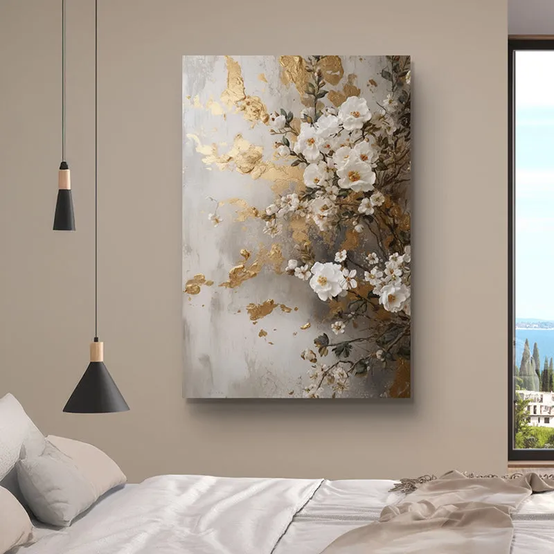 Aurum & Ivory Blooms Wall Painting media 1