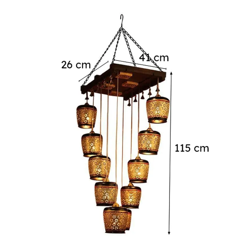 Celestial Cascade Metal Ceiling Lamp - Brown media 5